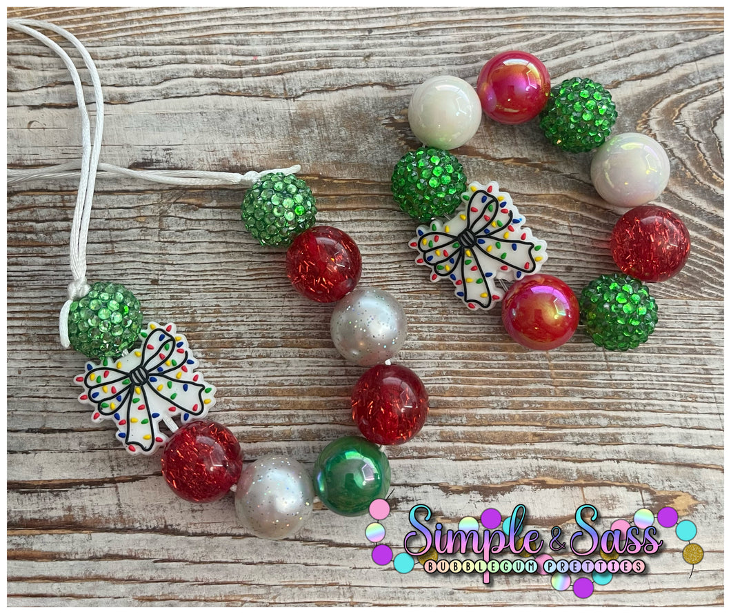Christmas Lights Bow with Silicone Focals Mix