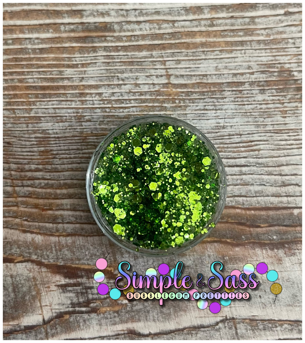 Christmas Bright Green Glitter Gel