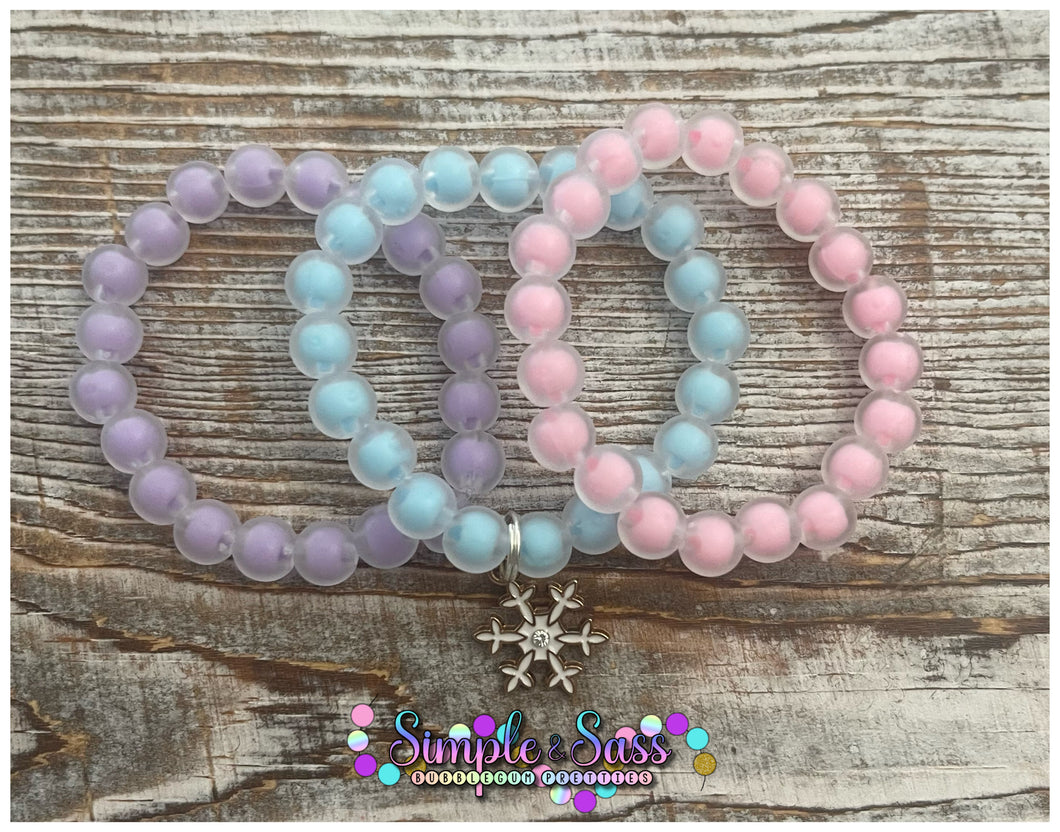 Frosted Snowflake Stack Set with Charm (set of 3)