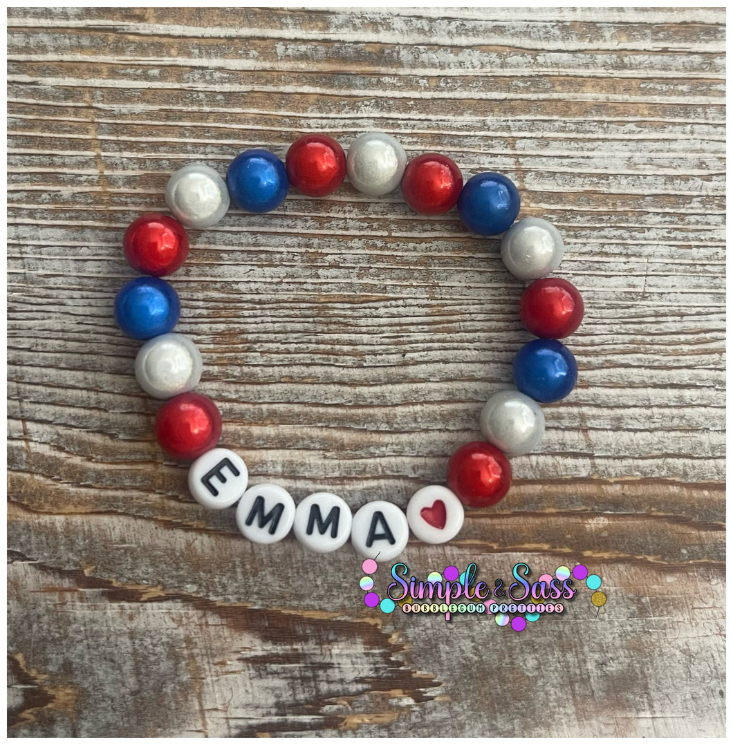 Custom Name Illusion 8mm Bead Bracelet