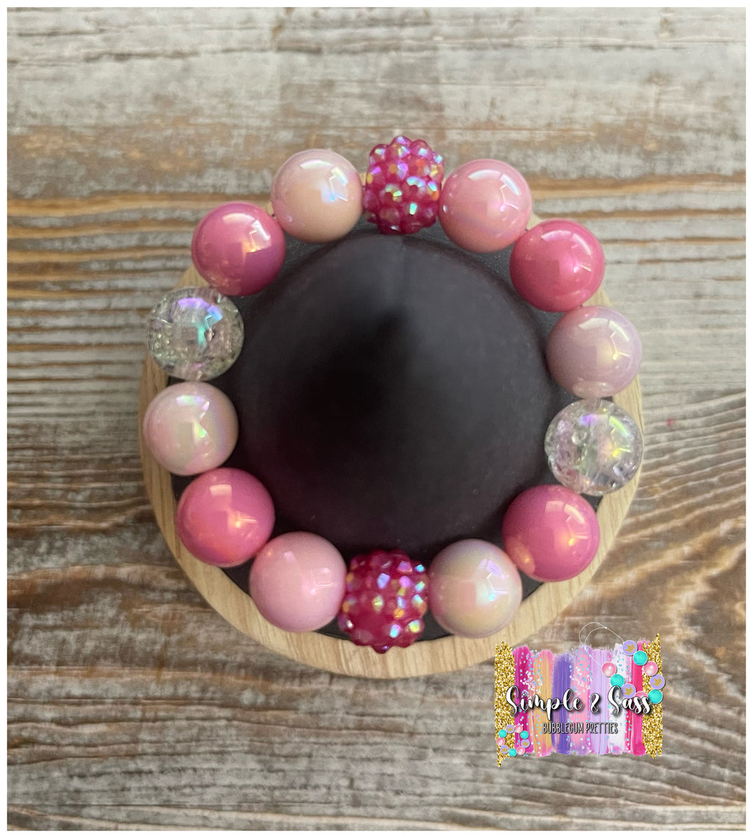 Pink Mix Bubblegum Bead Bracelet