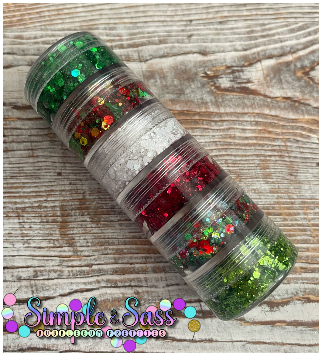 Christmas Glitter Gel Stack (includes all 6 glitter gels- 10g each)