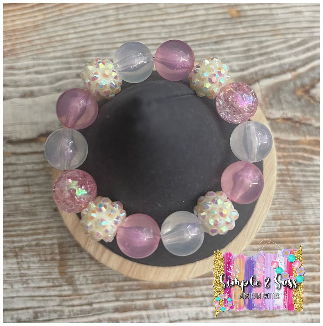 Pink Mix Bubblegum Bead Bracelet