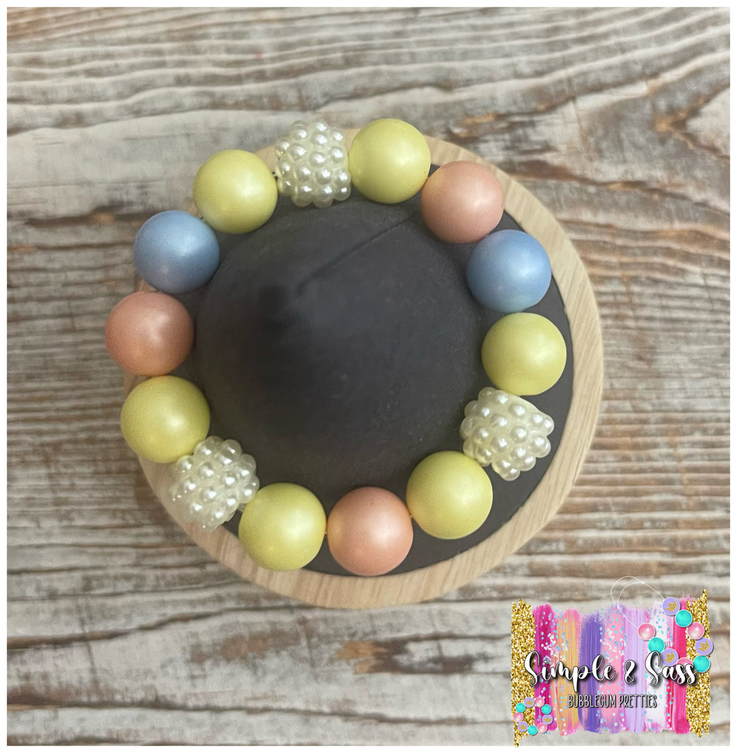 Matte Mix Bubblegum Bead Bracelet