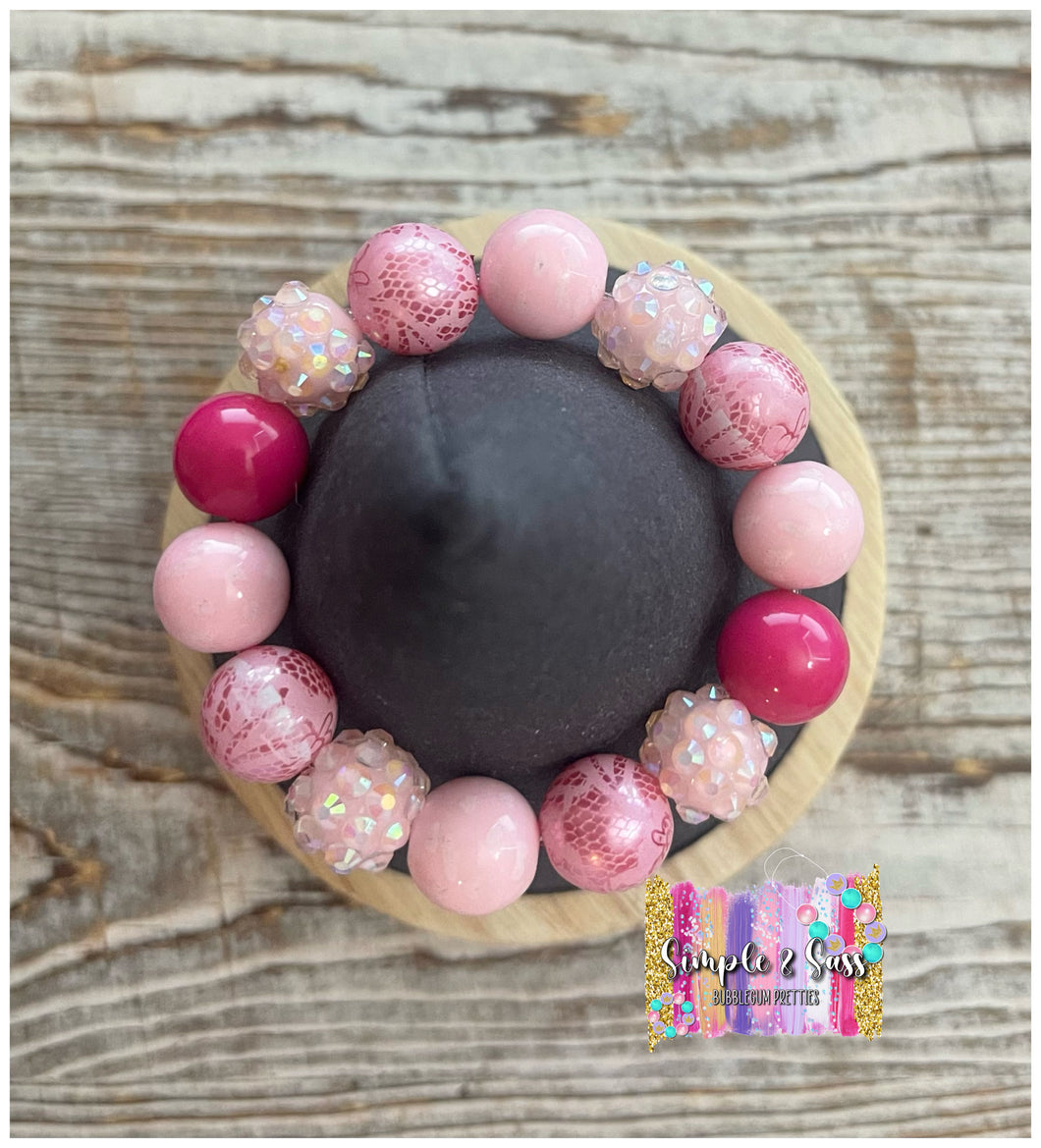 All Pinks Mix Bubblegum Bead Bracelet
