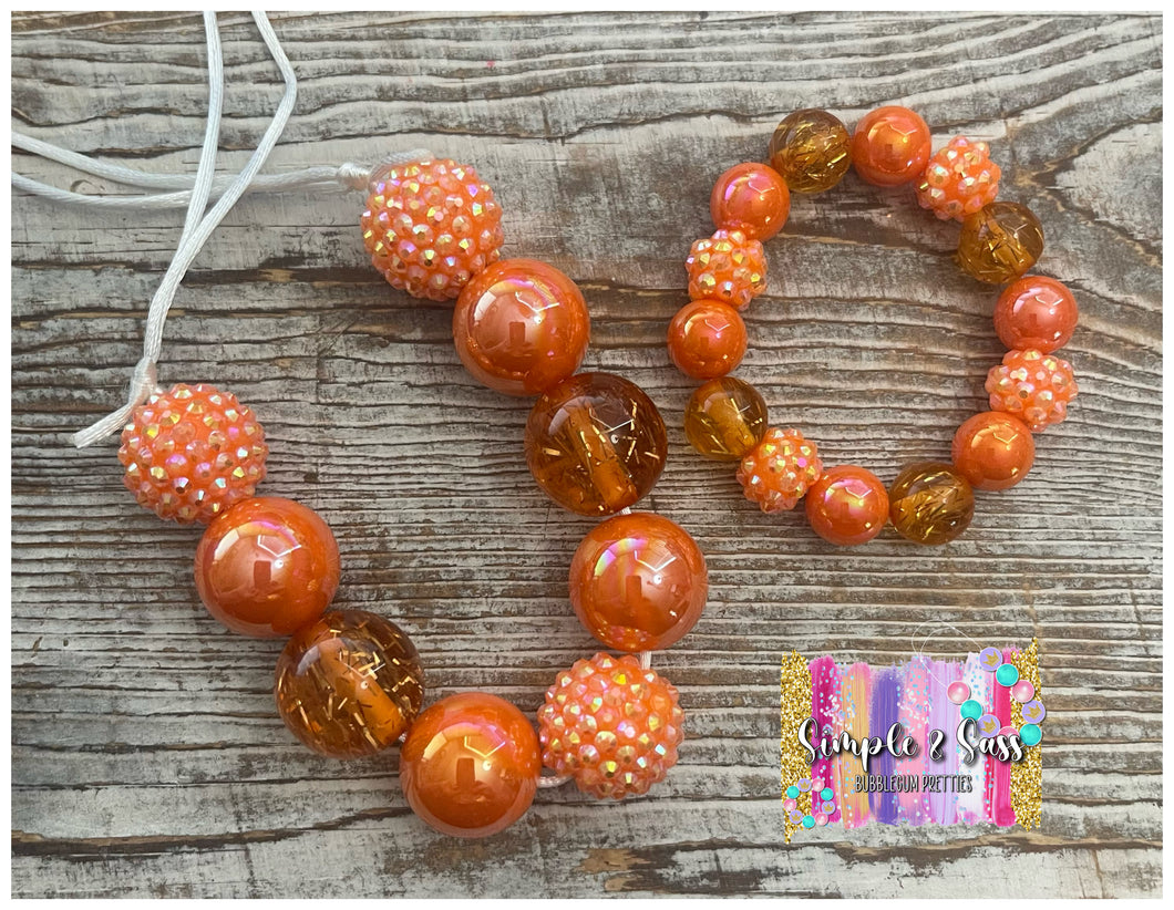 Orange Sparkle & Iridescent Mix
