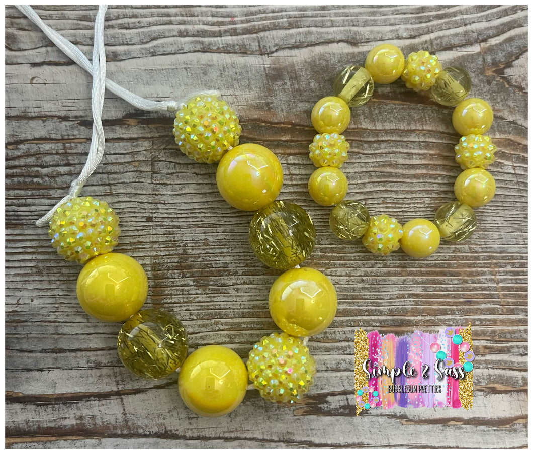 Yellow Sparkle & Iridescent Mix