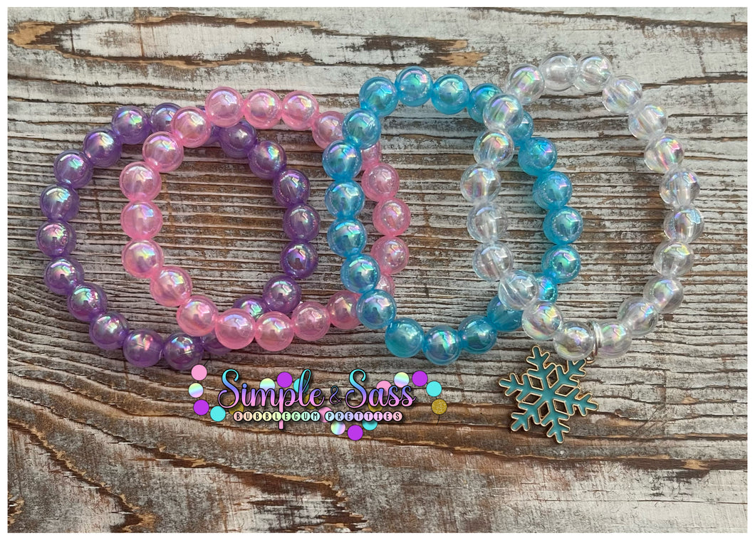 Iridescent Snowflake Stack Set with Charm (set of 4)