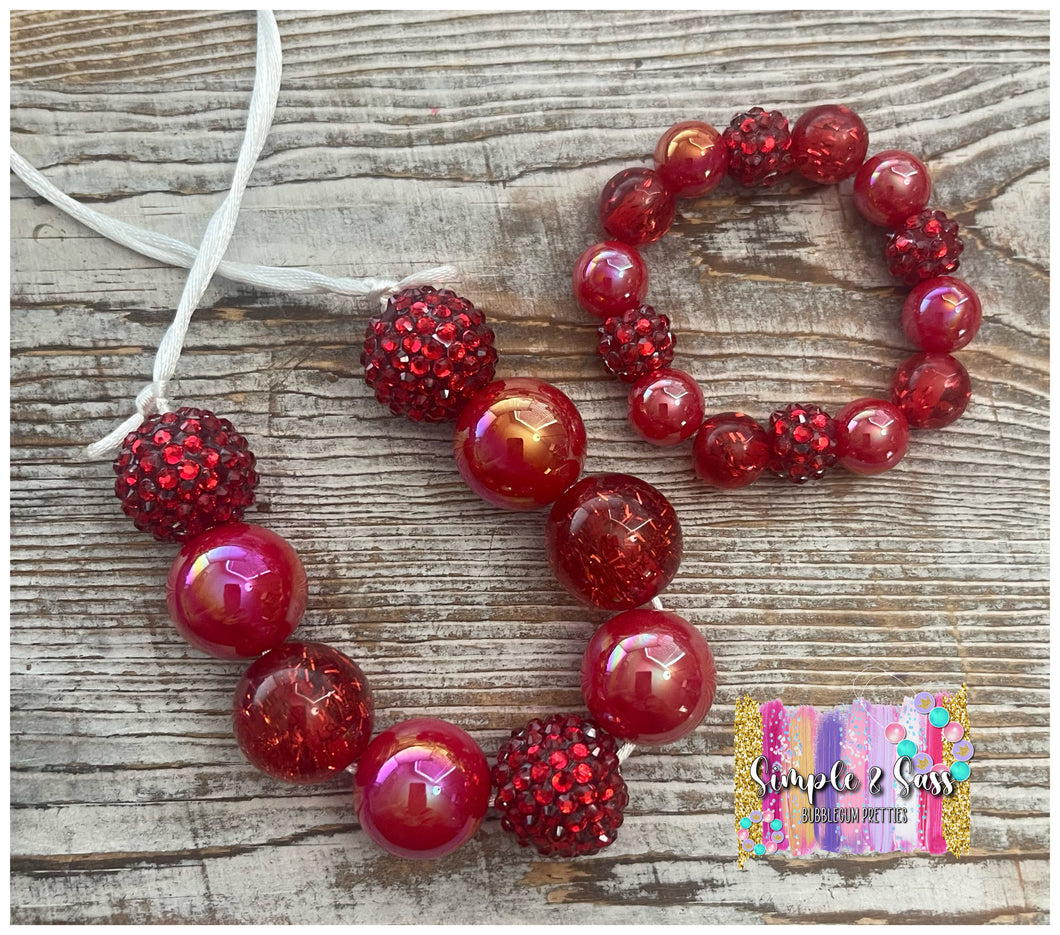 Red Sparkle & Iridescent Mix