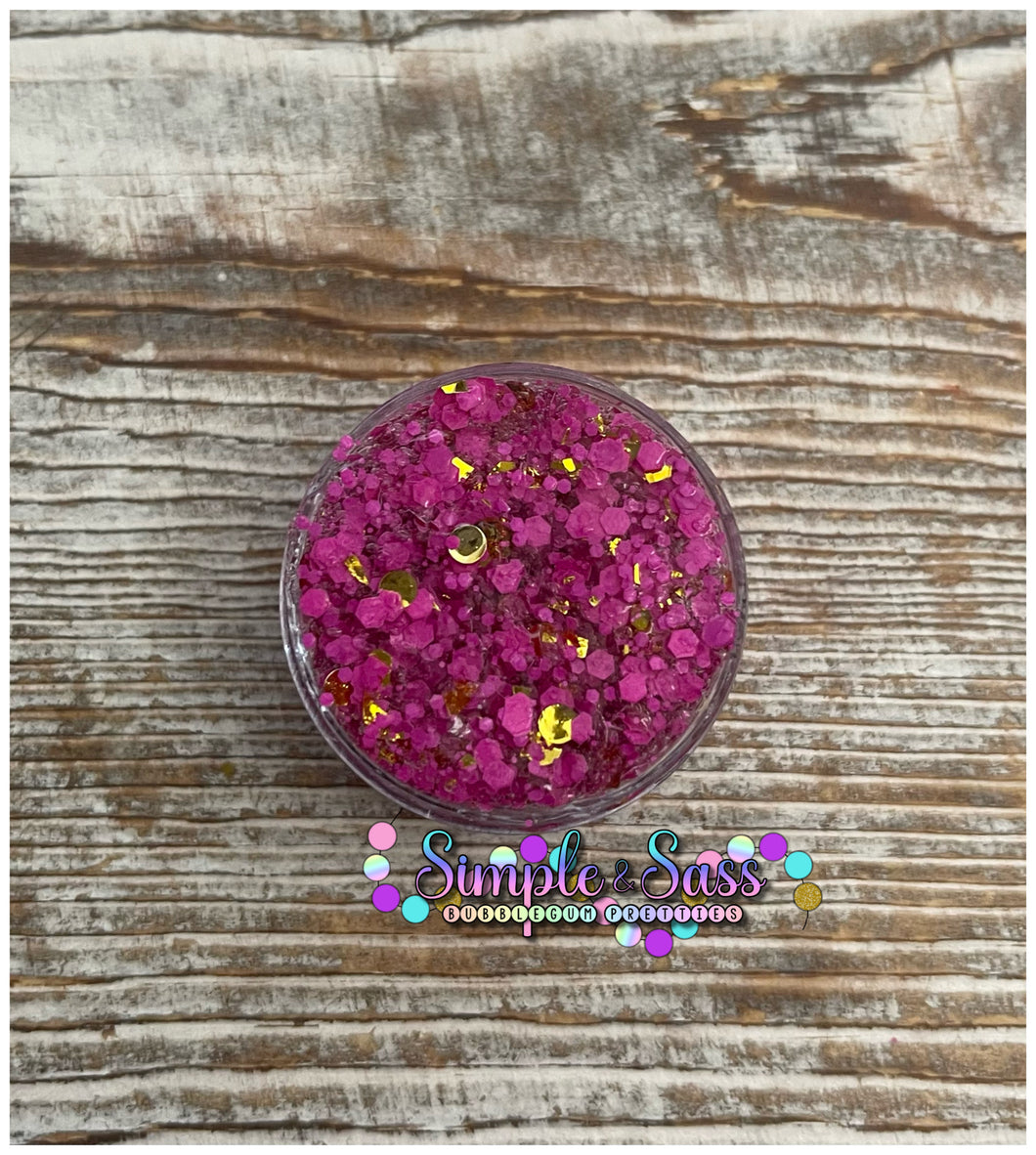 Golden Fuschia Glitter Gel