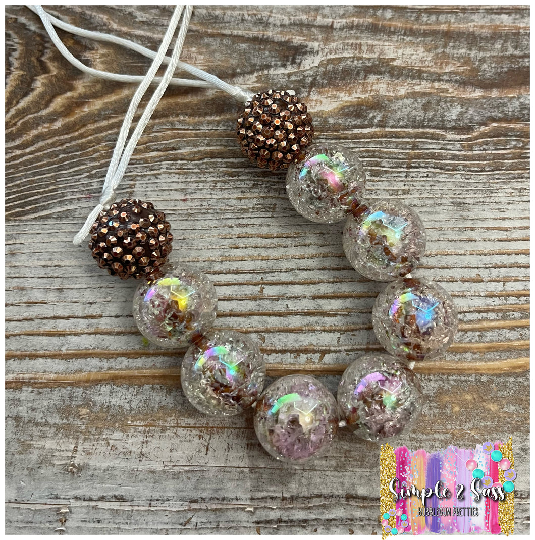 Peanut Crackle Solid Bubblegum Bead Necklace