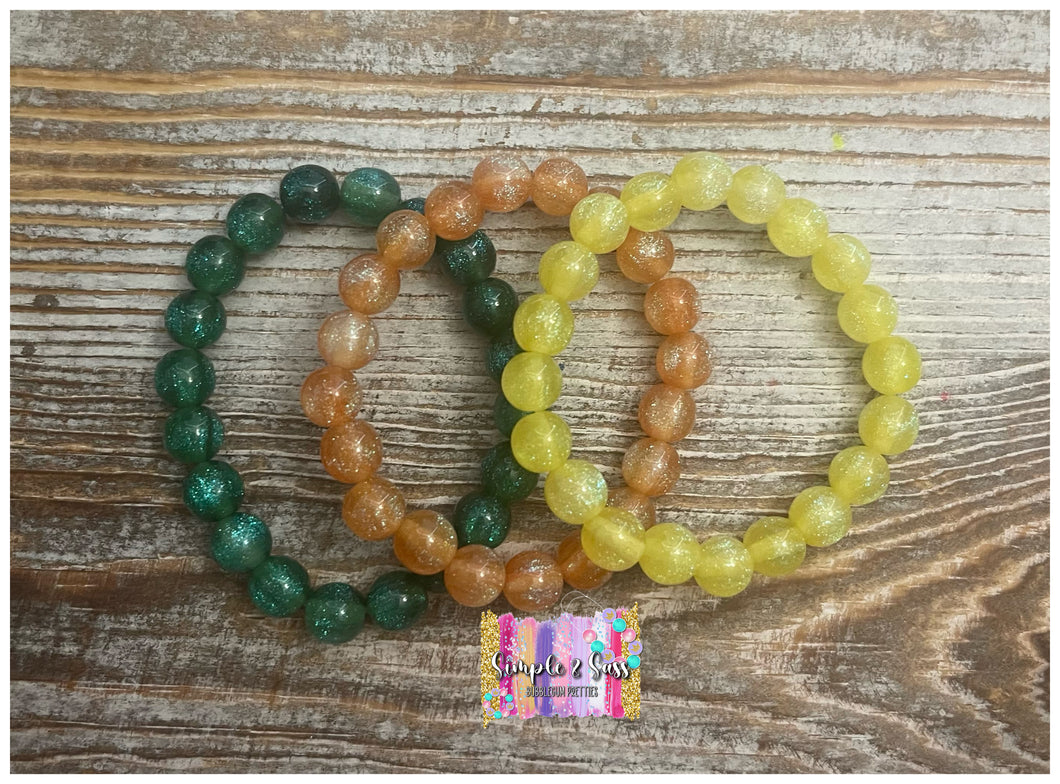 Green/Orange/Yellow Cosmic Glitter Stack Set (set of 3)