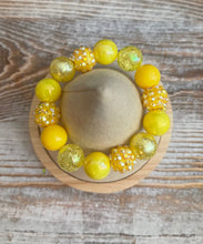 Load image into Gallery viewer, Yellow Solid Mix Bubblegum Bead Bracelet
