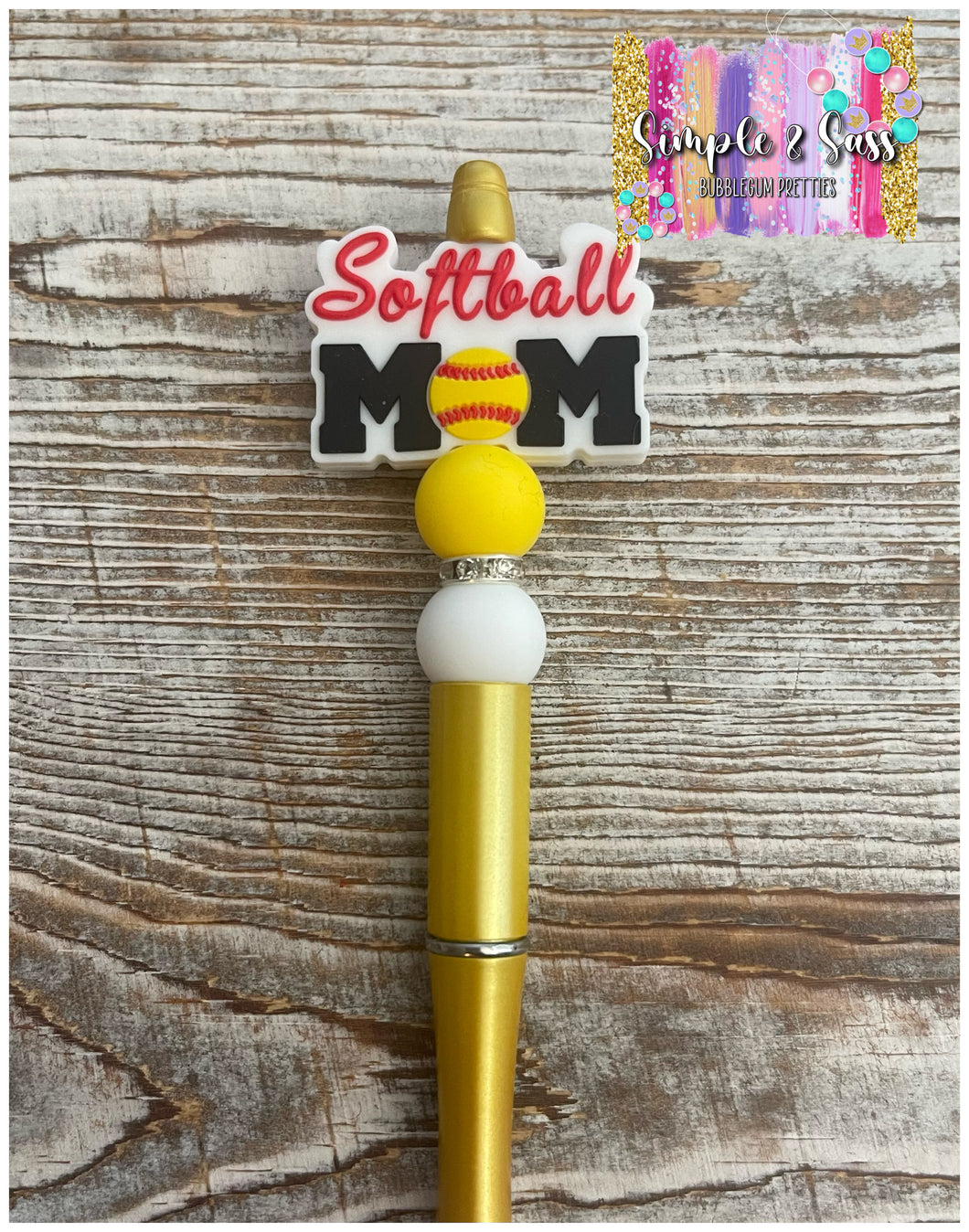 Softball Mom Beaded Pen