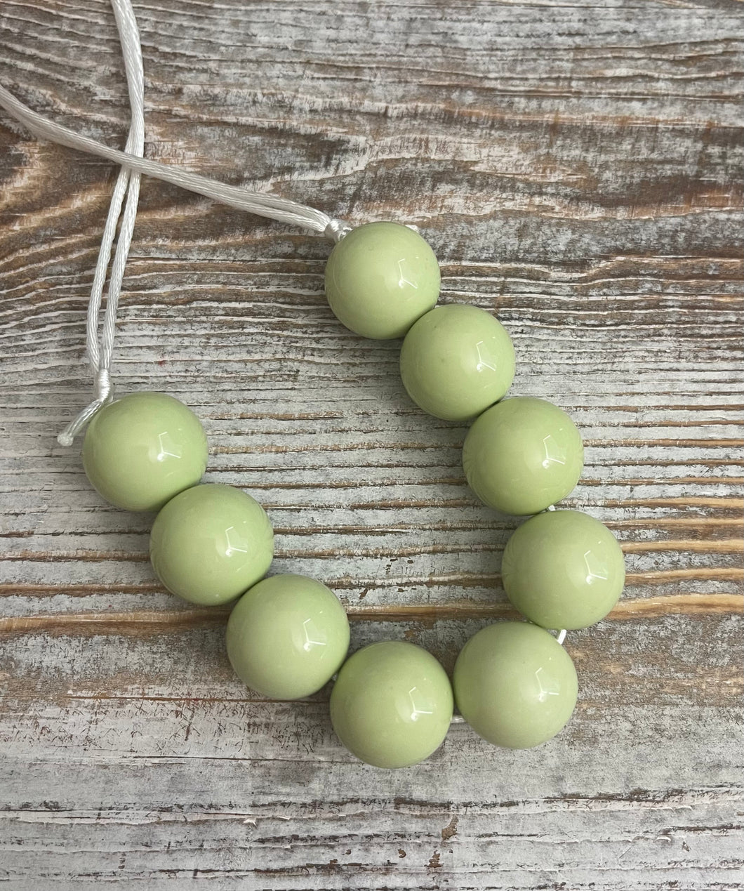 Light Green Solid Bubblegum Bead Necklace